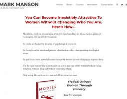 “Models” – How to Attract Women Through Honesty | by Mark Manson